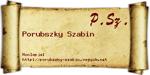 Porubszky Szabin névjegykártya